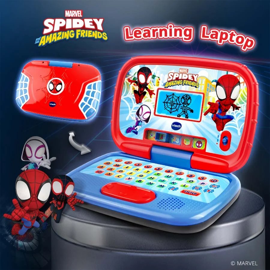 Spider Computer Set (New) Spidey and His Amazing Friends - Spidey Learning Laptop – VTech ...